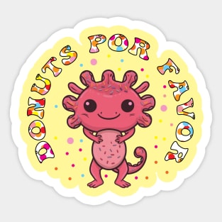 Donuts Por Favor Kids Funny Axolotl  donut lovers Sticker